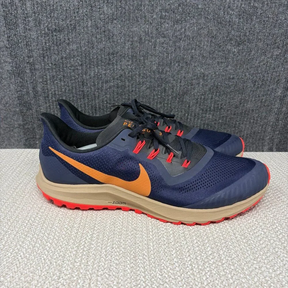 Nike Air Zoom Pegasus 36 Trail Obsidian Crimson Blue Running Shoes 15 AR5677-403